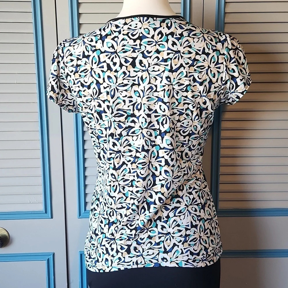 Dress Barn Blue & White Floral Shirt - Picture 8 of 12